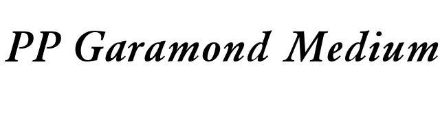 PP Garamond Medium-Italic font preview