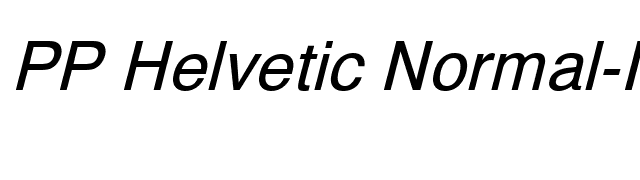 PP Helvetic Normal-Italic font preview