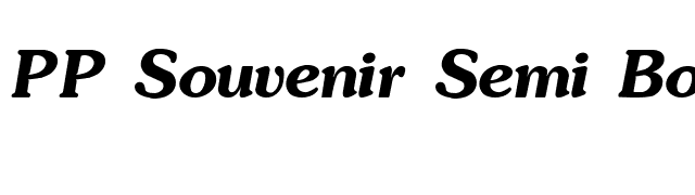 PP Souvenir Semi Bold-Italic font preview