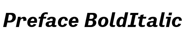 Preface BoldItalic font preview