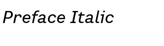 Preface Italic font preview