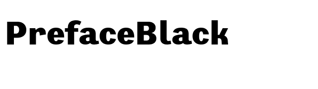 PrefaceBlack font preview