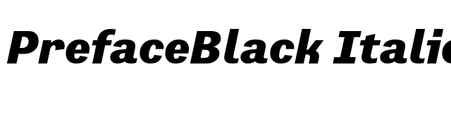 PrefaceBlack Italic font preview