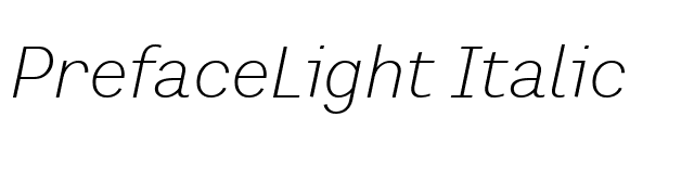 PrefaceLight Italic font preview