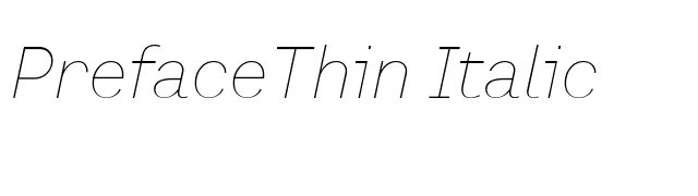 PrefaceThin Italic font preview