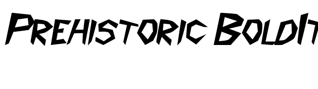 Prehistoric BoldItalic font preview