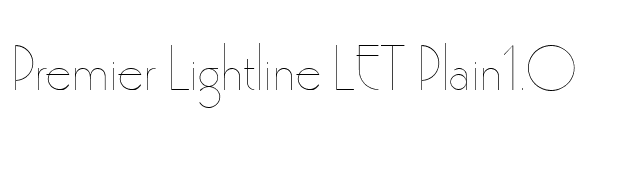 Premier Lightline LET Plain1.0 font preview