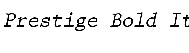 Prestige Bold Italic font preview