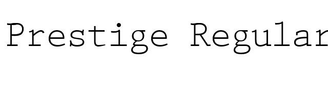 Prestige Regular font preview