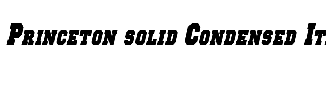 Princeton solid Condensed Italic font preview