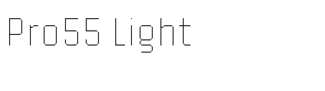 Pro55 Light font preview