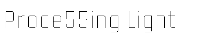 Proce55ing Light font preview