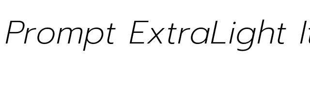 Prompt ExtraLight Italic font preview