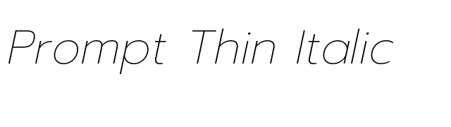 Prompt Thin Italic font preview