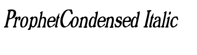 ProphetCondensed Italic font preview