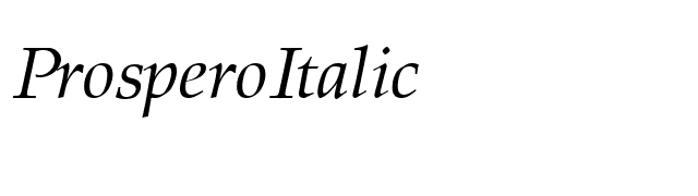 ProsperoItalic font preview