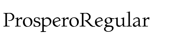 ProsperoRegular font preview