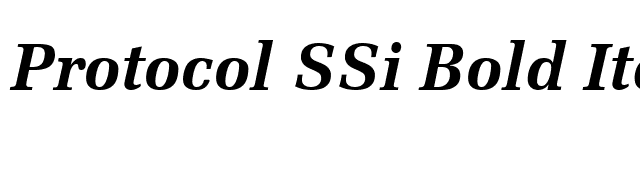 Protocol SSi Bold Italic font preview