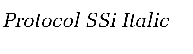 Protocol SSi Italic font preview