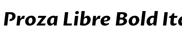 Proza Libre Bold Italic font preview