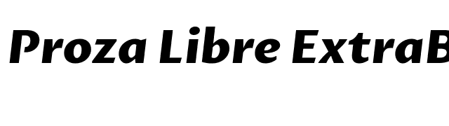 Proza Libre ExtraBold Italic font preview