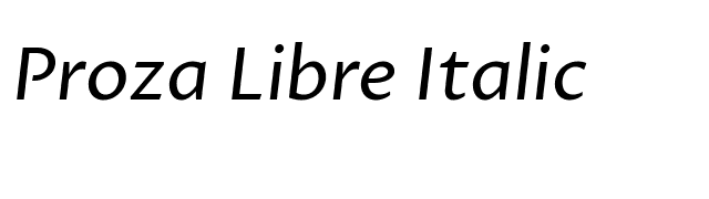 Proza Libre Italic font preview