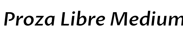 Proza Libre Medium Italic font preview