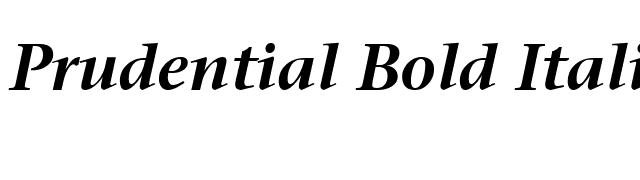 Prudential Bold Italic font preview