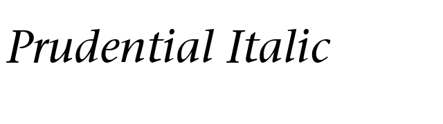 Prudential Italic font preview