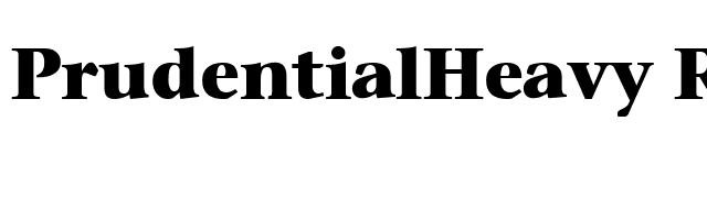 PrudentialHeavy Regular font preview