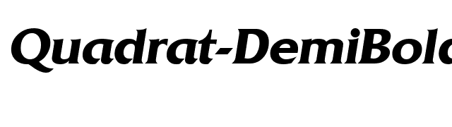 Quadrat-DemiBoldIta font preview
