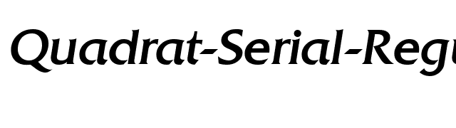 Quadrat-Serial-RegularItalic font preview