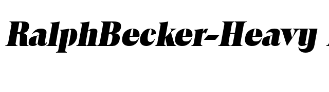 RalphBecker-Heavy Italic font preview