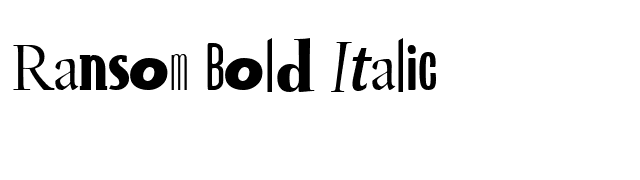 Ransom Bold Italic font preview