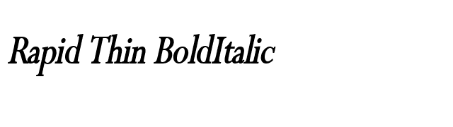 Rapid Thin BoldItalic font preview