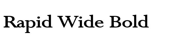 Rapid Wide Bold font preview