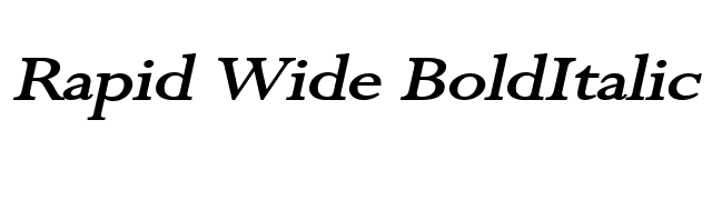 Rapid Wide BoldItalic font preview