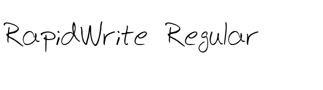 RapidWrite Regular font preview