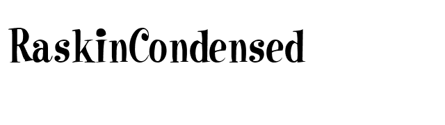 RaskinCondensed font preview