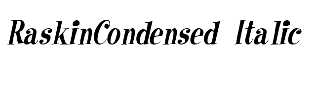 RaskinCondensed Italic font preview