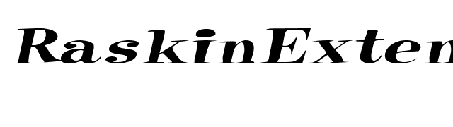 RaskinExtended Italic font preview