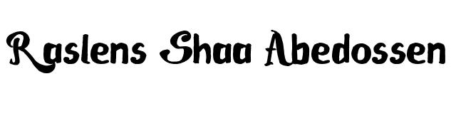 Raslens Shaa Abedossen font preview