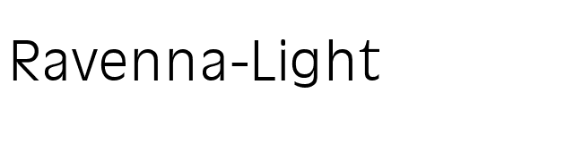 Ravenna-Light font preview