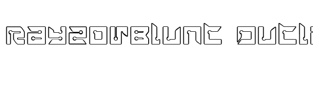 RayzorBlunt Outline font preview