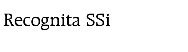 Recognita SSi font preview