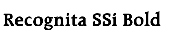 Recognita SSi Bold font preview