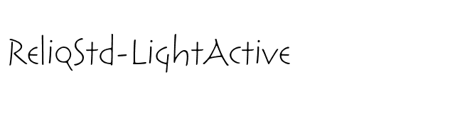 ReliqStd-LightActive font preview