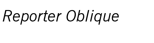 Reporter Oblique font preview