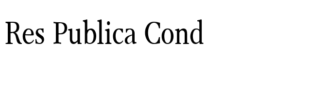 Res Publica Cond font preview