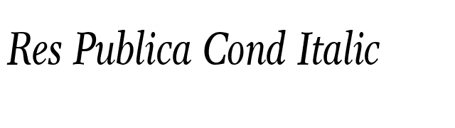 Res Publica Cond Italic font preview